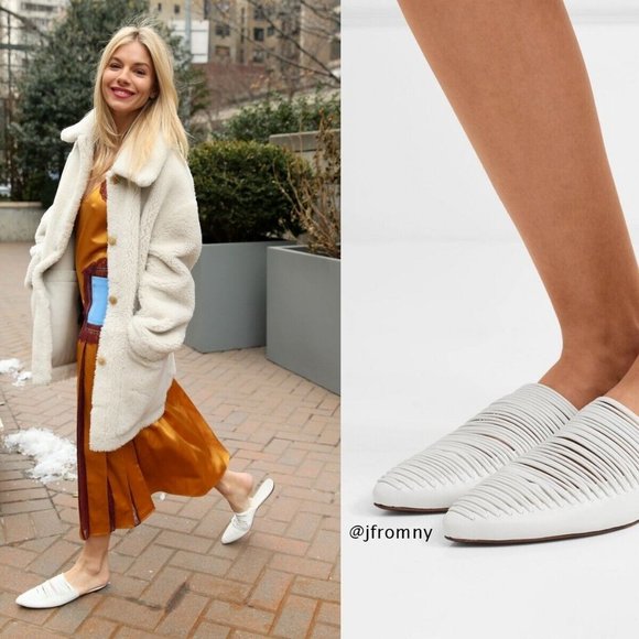 Tory Burch Sienna Flat Slide Mule Mestico in White - Picture 2 of 8